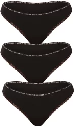 3PACK Fekete Tommy Hilfiger női tanga (UW0UW02824 0R7) L