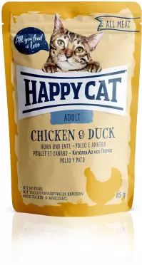 Happy Cat All Meat Adult alutasakos eledel - Csirke és kacsa 85 g