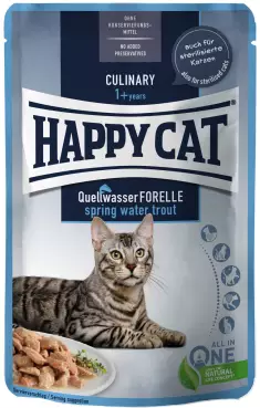 Happy Cat Culinary Quellwasser Forelle alutasakos eledel - Pisztráng 85 g