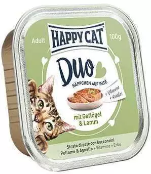 Happy Cat HAPPY CAT DUO pástétomos falatkák 12×100 gr, nedves mac...